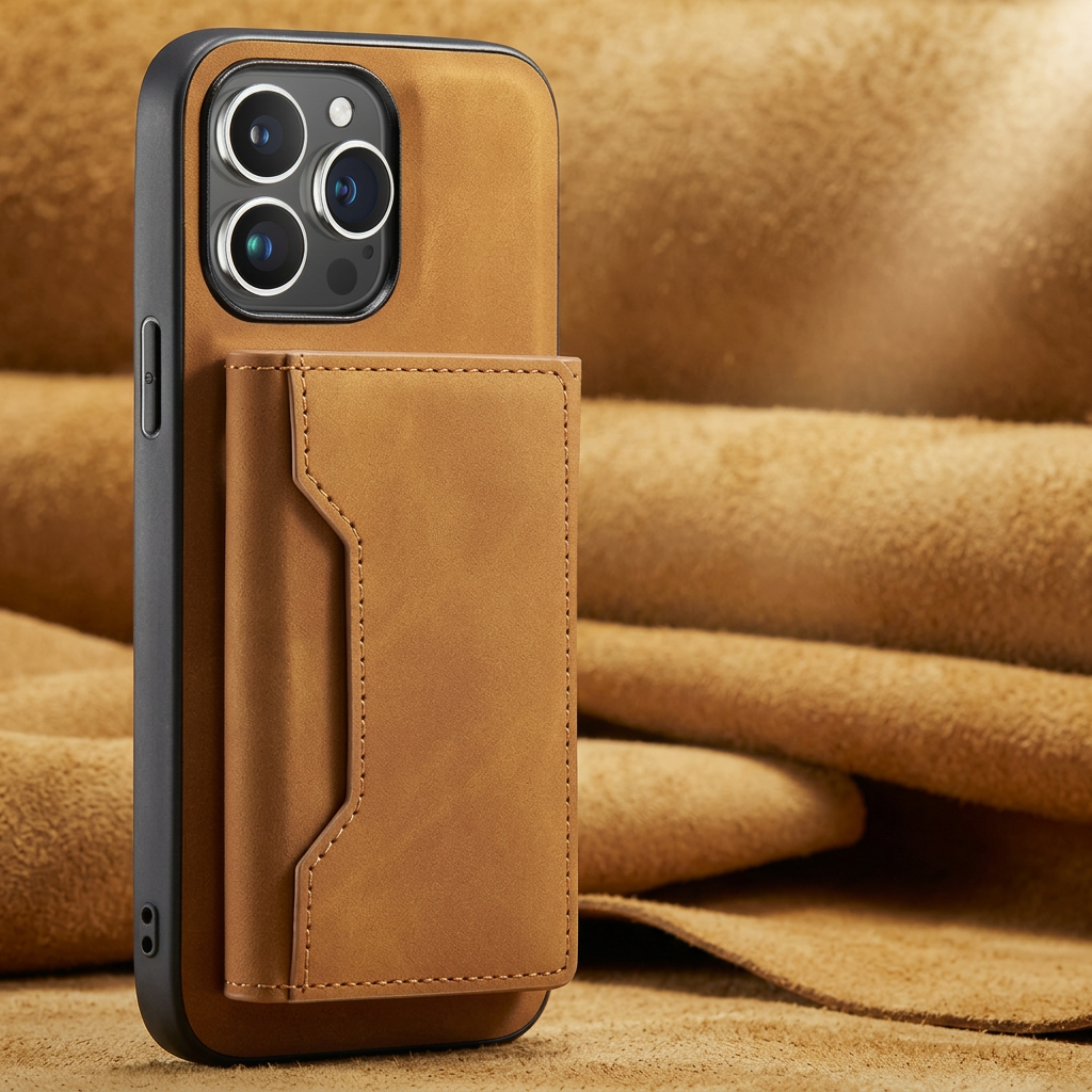 Capa Carteira Magnética Premium em Couro para iPhone