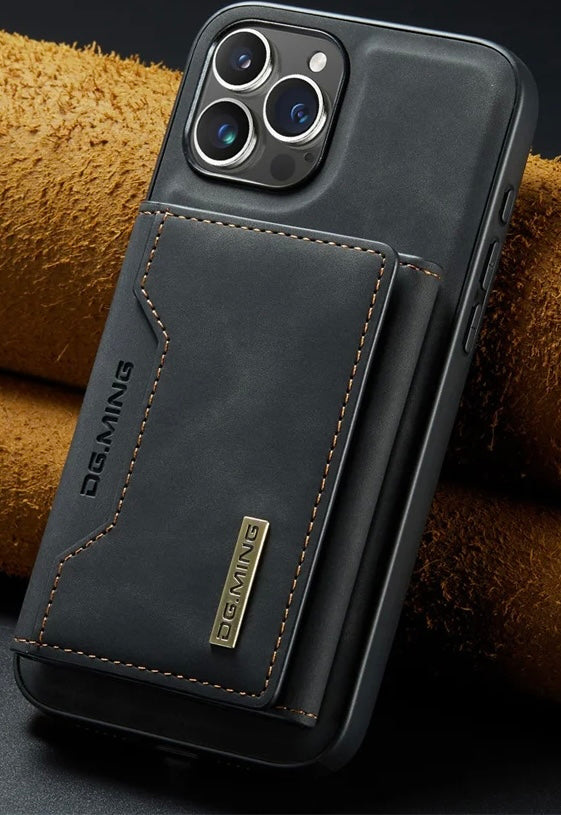 Capa Carteira Magnética Premium em Couro para iPhone