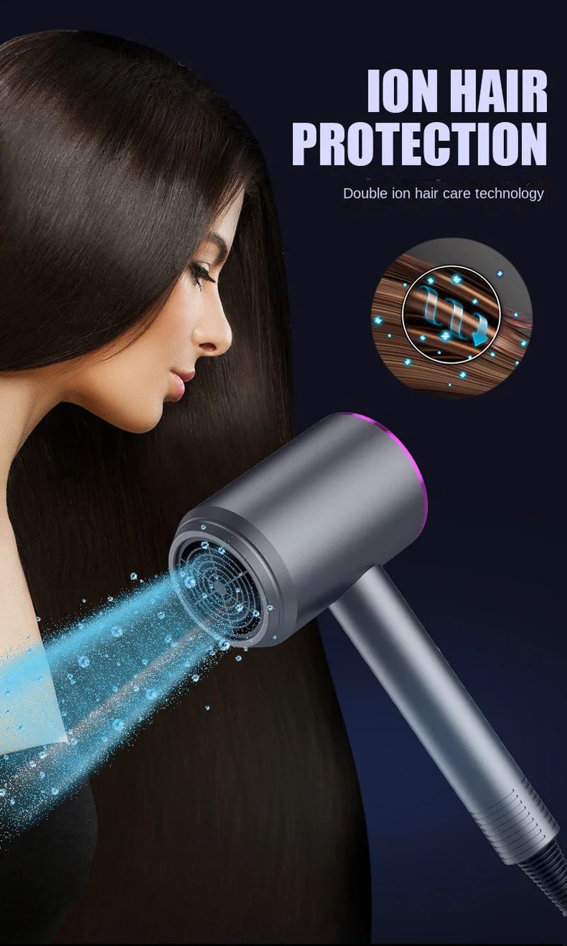 Hair Dryer High-Power Blue Light Negative Ion Ultra Silent Hair Care Quick Dry Home Powerful Constant Anion Electric Hair Dryer