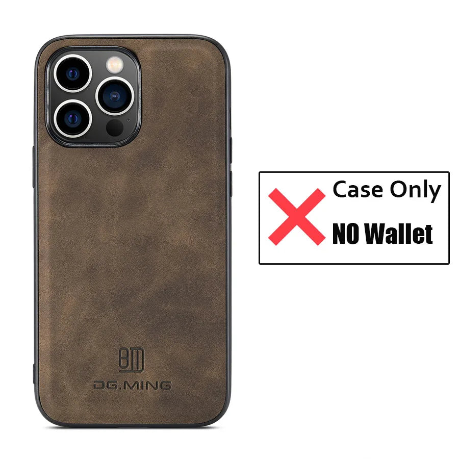 Luxury Magnetic Leather Wallet Case for iPhone 15 14 Plus 11 12 13 16 Pro XS Max X XR Magnet Detachable Money Card Holder Cover