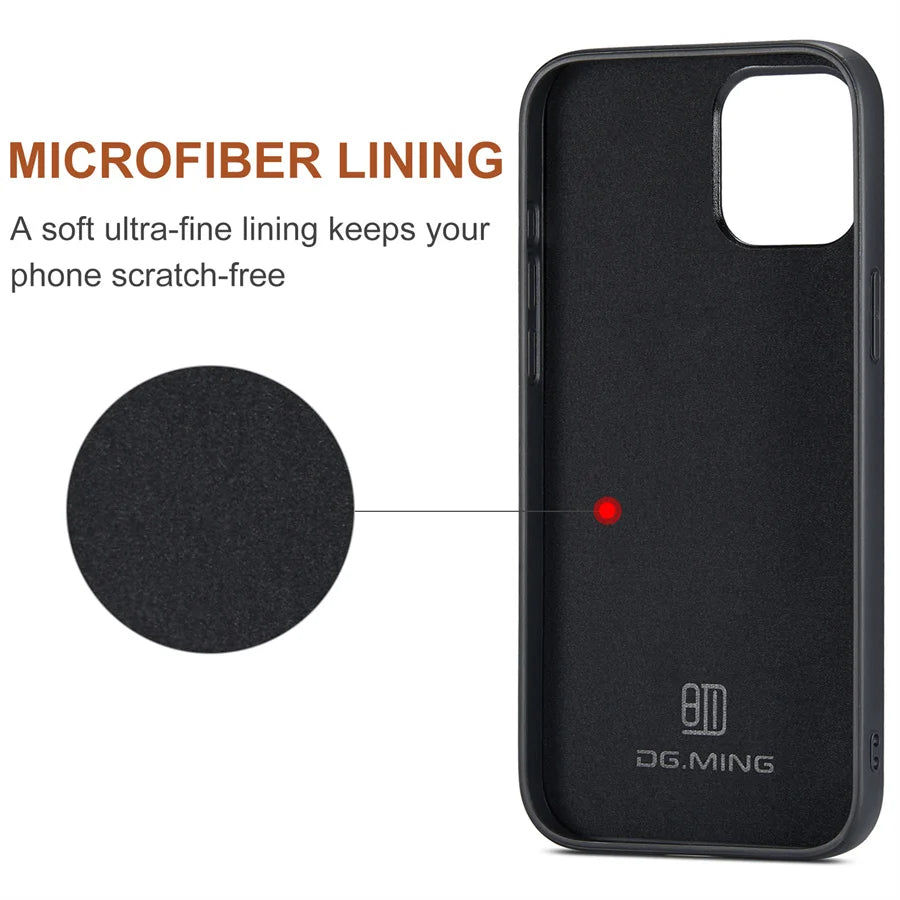 Luxury Magnetic Leather Wallet Case for iPhone 15 14 Plus 11 12 13 16 Pro XS Max X XR Magnet Detachable Money Card Holder Cover