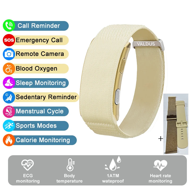 VALDUS 2026 New VITRO NO Screen Smart Bracelet ECG SOS Heart Rate Blood Pressure Sports Fitness Waterproof Screenless Smartwatch