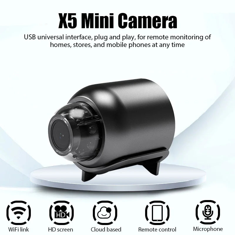 Mini Câmera HD 1080P com Visão Noturna e Design Portátil