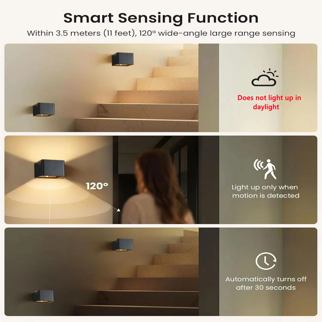 Wireless Rechargeable Battery-Powered Wall Light with Motion Sensor and Remote Control, 3-Color Wireless Wall Light, Led Indoor Up-And-Down Wall Light, 4000Mah, Adjustable Brightness, Magnetic Wall Light, Led Wall Light for B