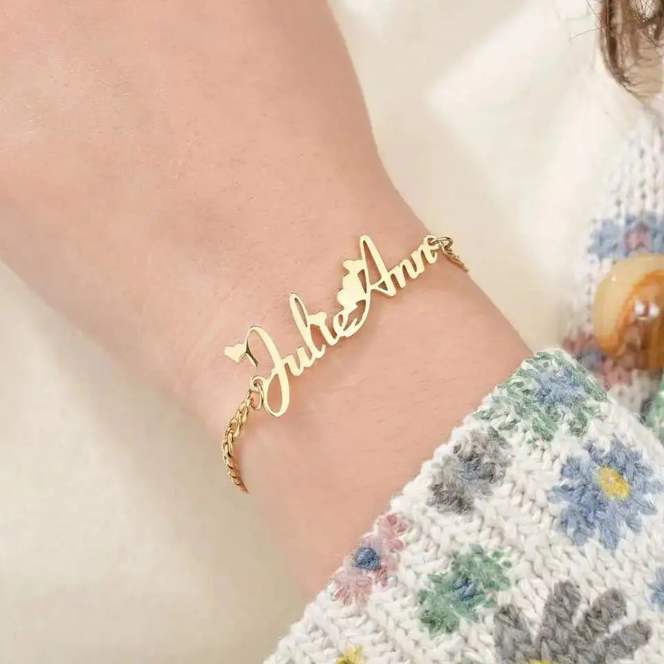 New Custom Name Charm Bracelet for Women Personalized Stainless Steel Cuban Bracelet Jewelry Accessories Boyfriend Couple Gift