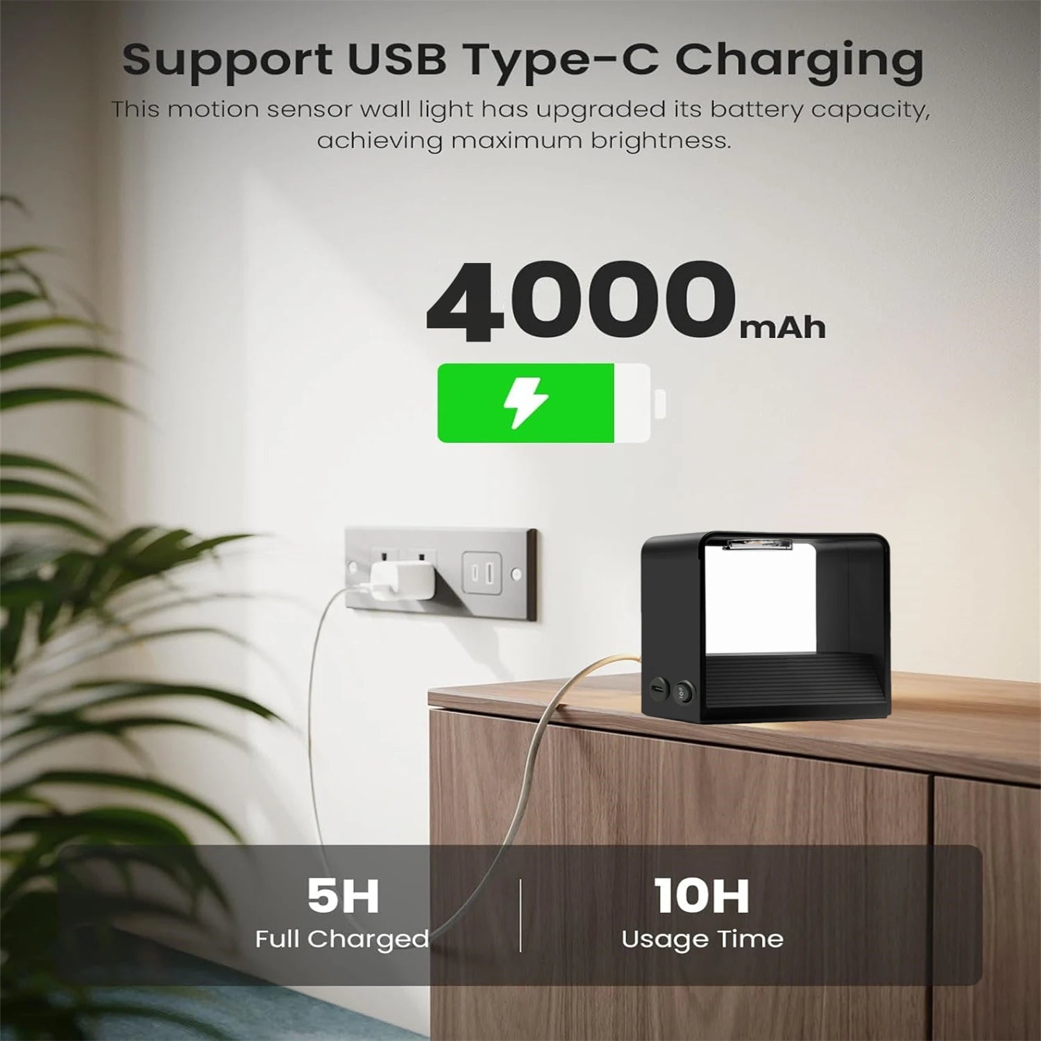 Wireless Rechargeable Battery-Powered Wall Light with Motion Sensor and Remote Control, 3-Color Wireless Wall Light, Led Indoor Up-And-Down Wall Light, 4000Mah, Adjustable Brightness, Magnetic Wall Light, Led Wall Light for B