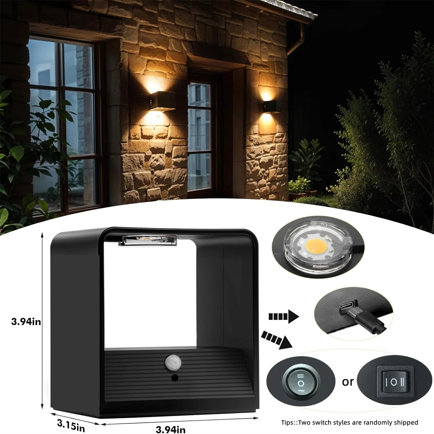 Wireless Rechargeable Battery-Powered Wall Light with Motion Sensor and Remote Control, 3-Color Wireless Wall Light, Led Indoor Up-And-Down Wall Light, 4000Mah, Adjustable Brightness, Magnetic Wall Light, Led Wall Light for B