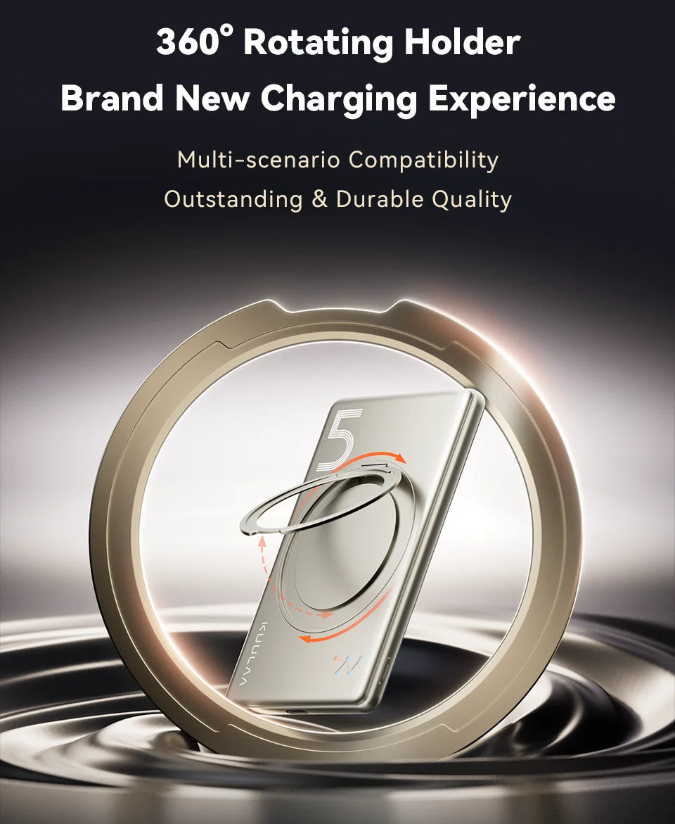 KUULAA Magsafe Power Bank 5000mAh Magnetic Battery with Stand External Battery Fast Charging For iPhone 17 16 15 14 13 PowerBank
